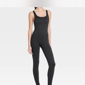 all in motion Black Sleeveless Scoop-Neck Jumpsuit